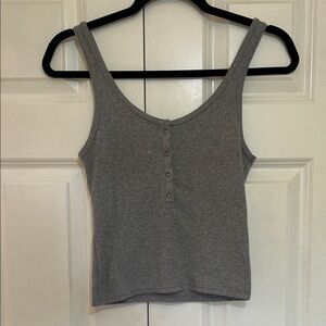 Abercrombie & Fitch Gray Buttoned Tank Top